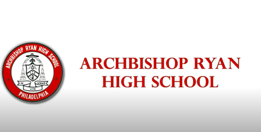 Still frame of the Archbishop Ryan school logo from the video Student Voices